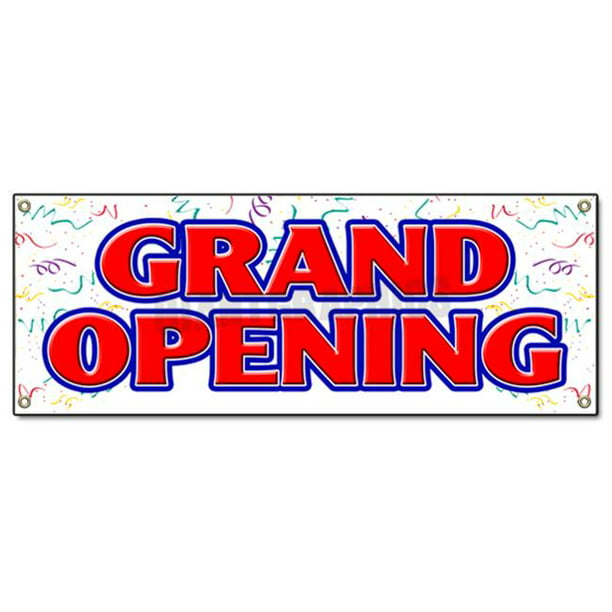 Vinyl Banner Sign Grand Opening Rainbow Style3 Marketing Advertising Multi-Colored 24inx60in 4 Grommets Multiple Sizes Available Set of 3 